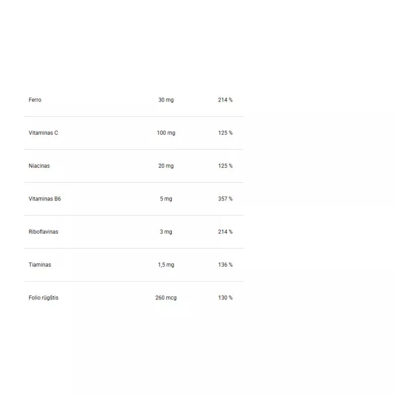 4+ Nutrition Iron+ Lipofer 30 caps.