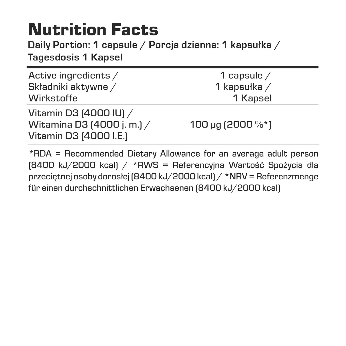 7 Nutrition Vitamin D3 4000 120 caps