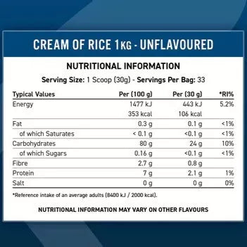 Applied Nutrition Cream of Rice 1 kg