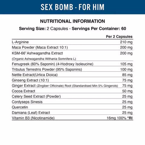 Applied Nutrition Sex Bomb Male 120 kaps.