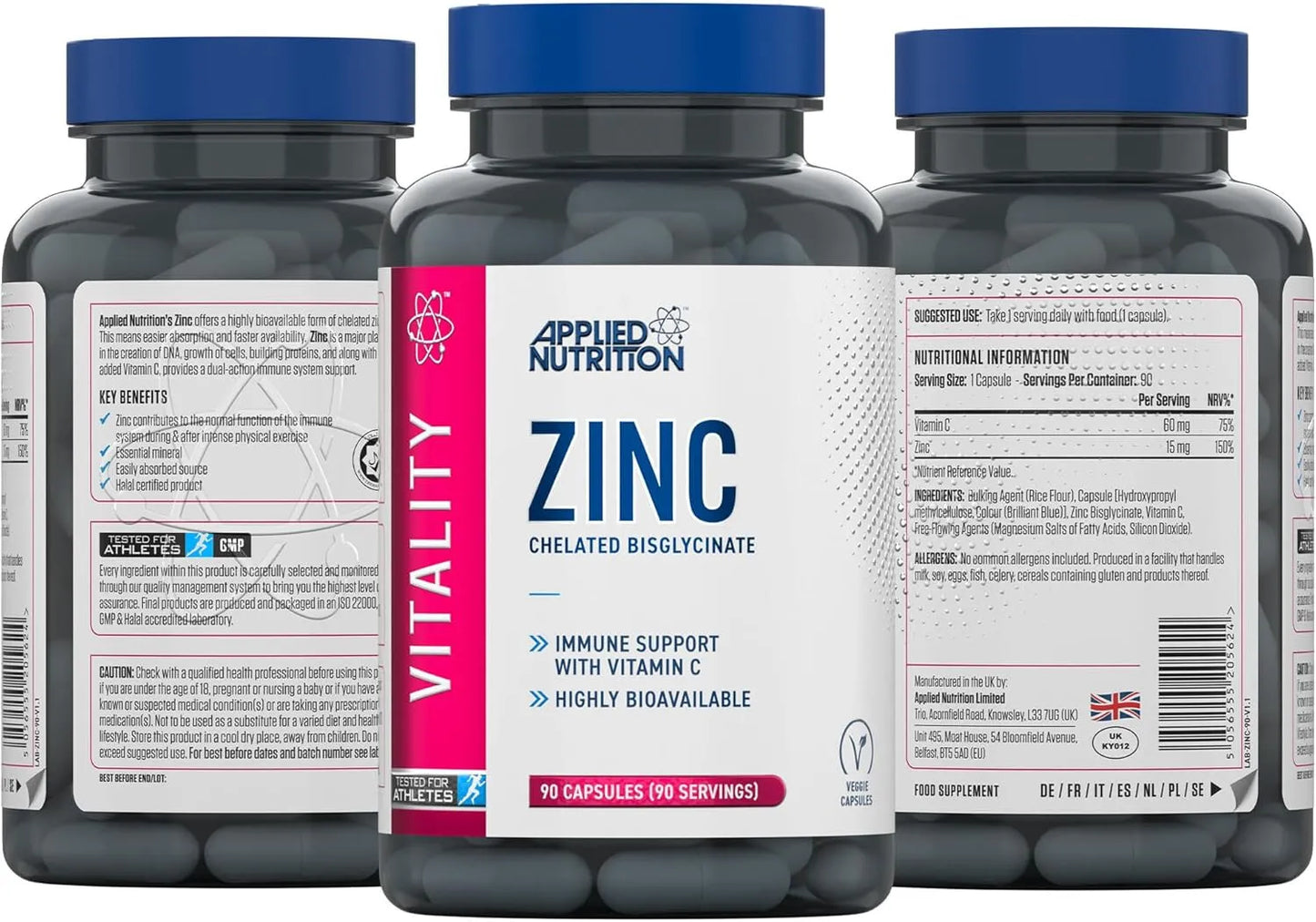 Applied Nutrition Zinc 90 kaps.