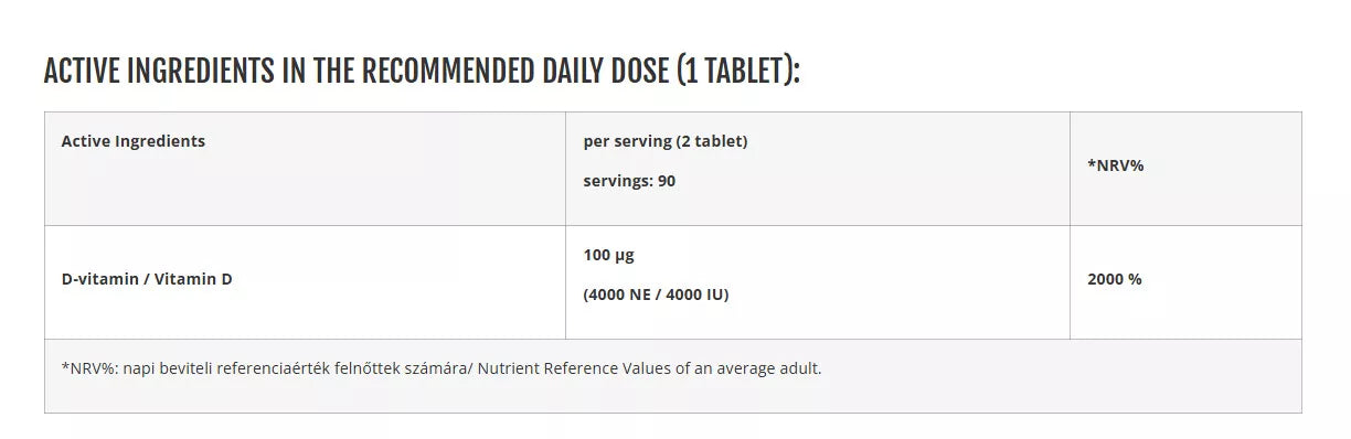 Azgard Vitamin D3 8000 UI 180 tabl.