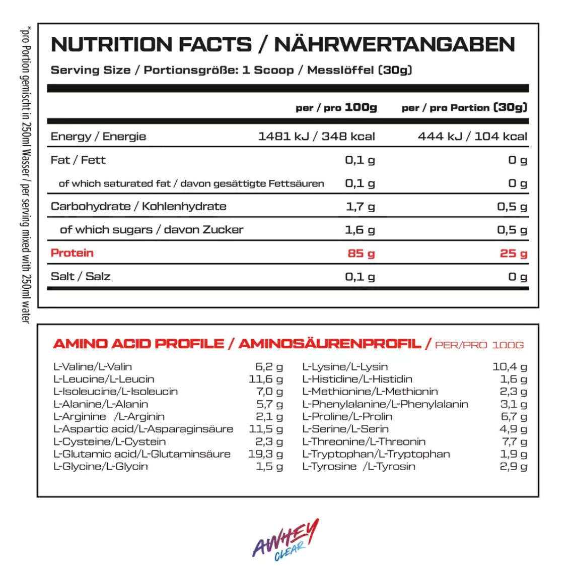 VAST AWHEY CLEAR Whey protein Isolate 450 g