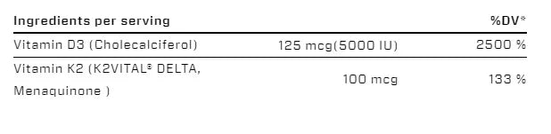 VAST Vitamin D3+K2 120 Caps