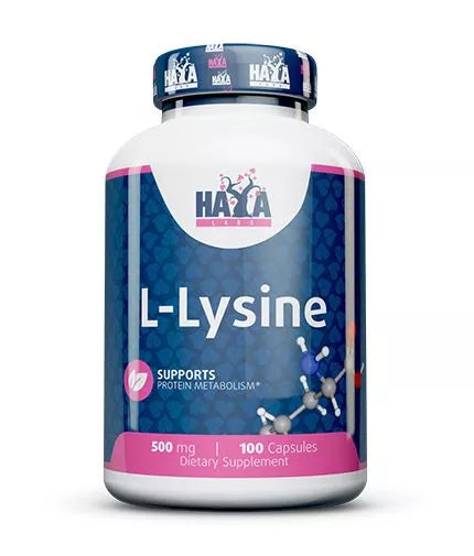 Haya Labs L-Lysine 500 mg (Lizinas), 100 kaps.