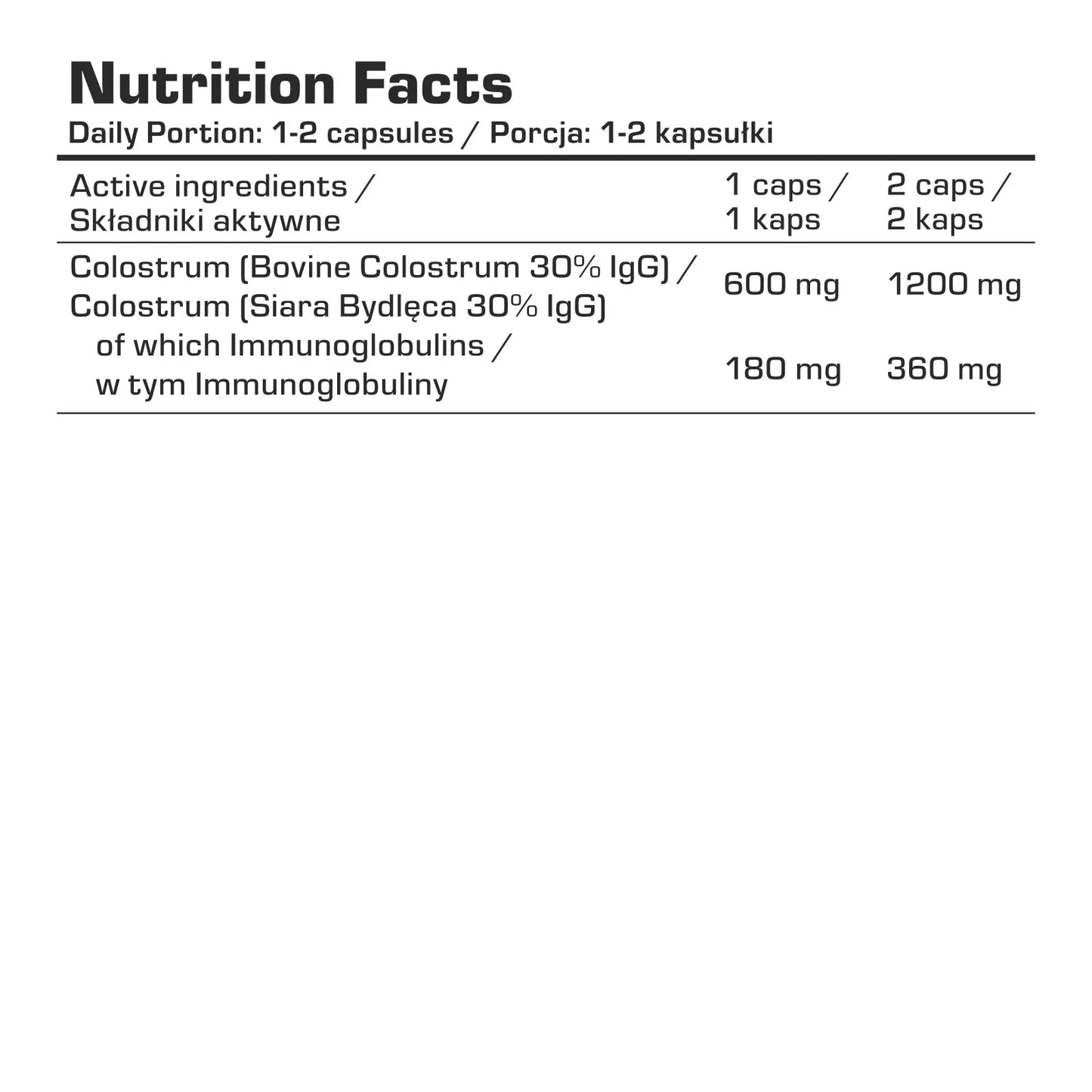 7 Nutrition Colostrum 600 mg 90 kaps.