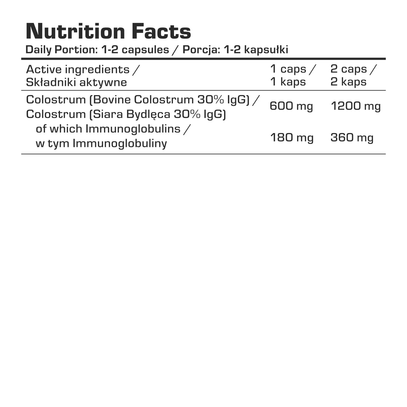 7 Nutrition Colostrum 600 mg 90 kaps.