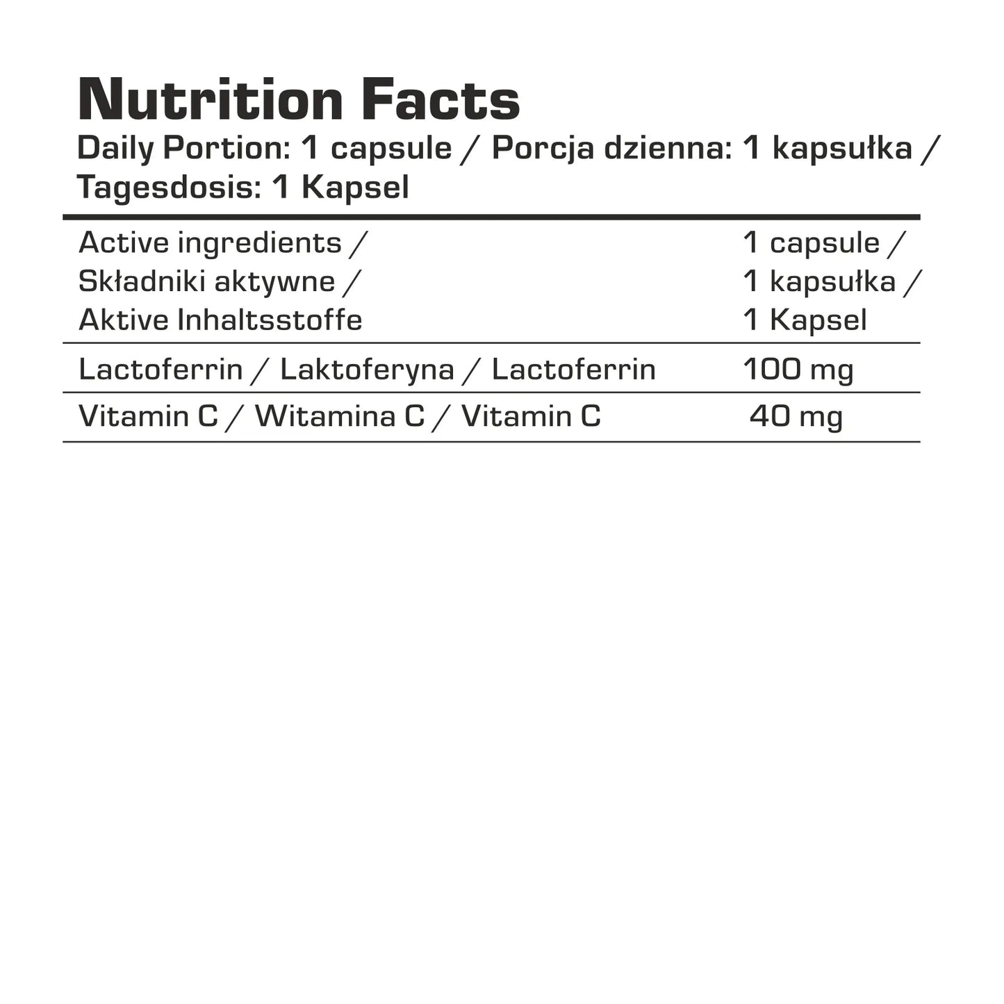 7 Nutrition Lactoferrin 90% 100 mg 60 kaps.