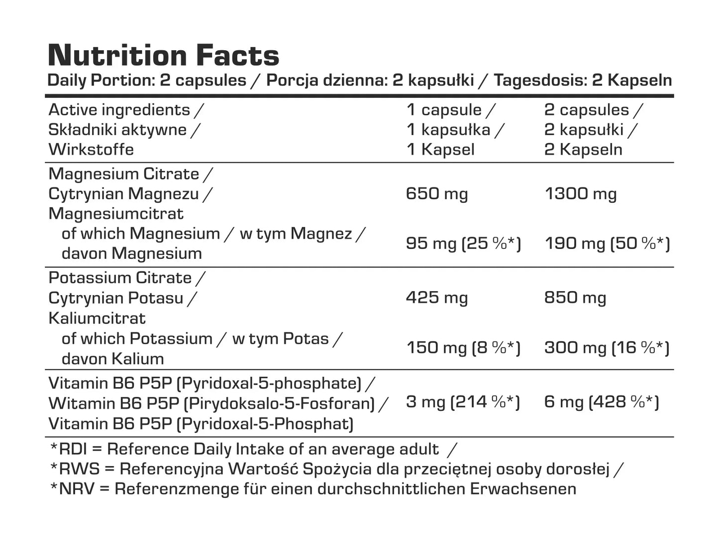 7 Nutrition Magnesium + Potasium B6 120 kaps.