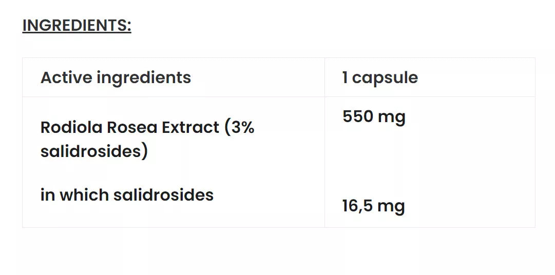7 Nutrition Rhodiola Rosea 500 mg 60 caps