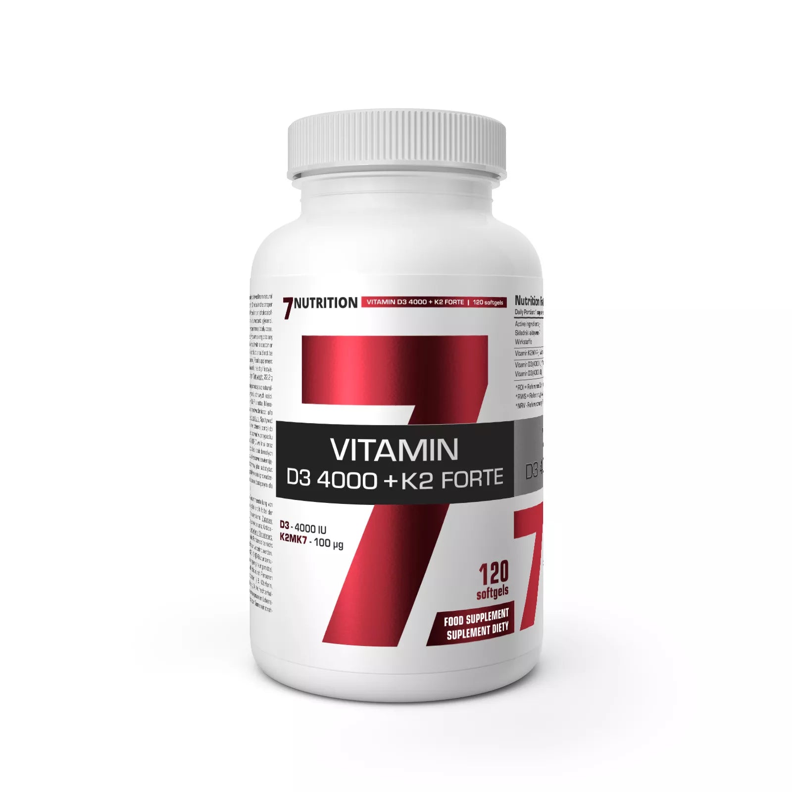 7 Nutrition Vitamin D3 4000 K2 Forte 120 kaps.