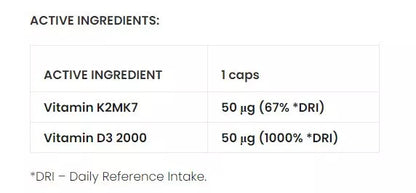 7 Nutrition Vitamin D3 + K2 Mk7 120 caps