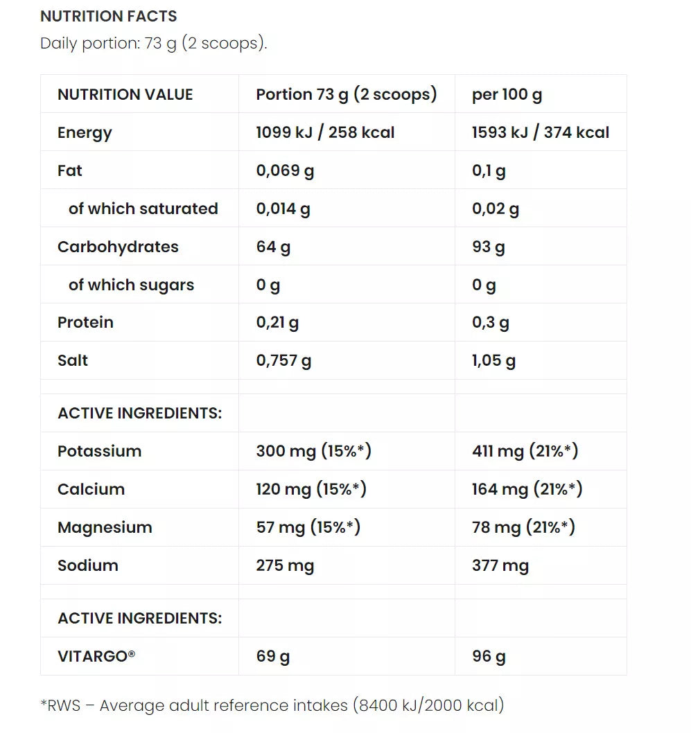7 Nutrition Vitargo EL 1022 g