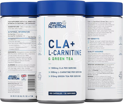 Applied Nutrition CLA + L-Carnitine + Green Tea 100 kaps.