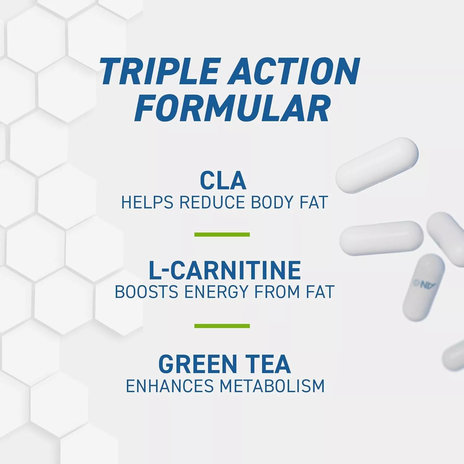 Applied Nutrition CLA + L-Carnitine + Green Tea 100 kaps.