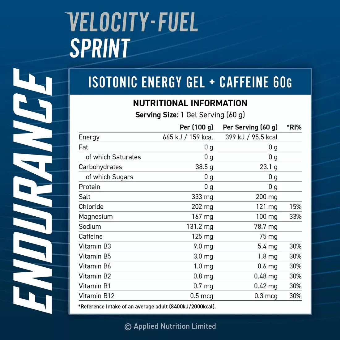 Applied Nutrition Endurance Sprint Isotonic Gel + Caffeine 60 g x 20