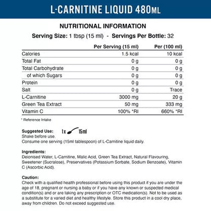 Applied Nutrition Liquid L-carnitine 480 ml