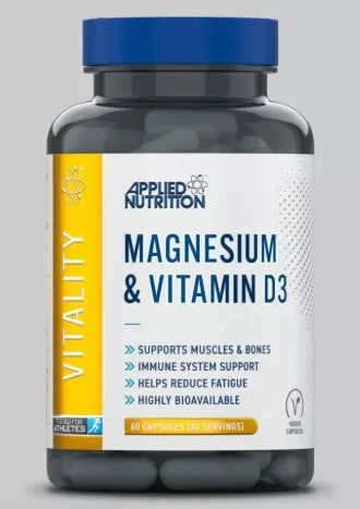 Applied Nutrition Magnesium & Vitamin D3 60 kaps.