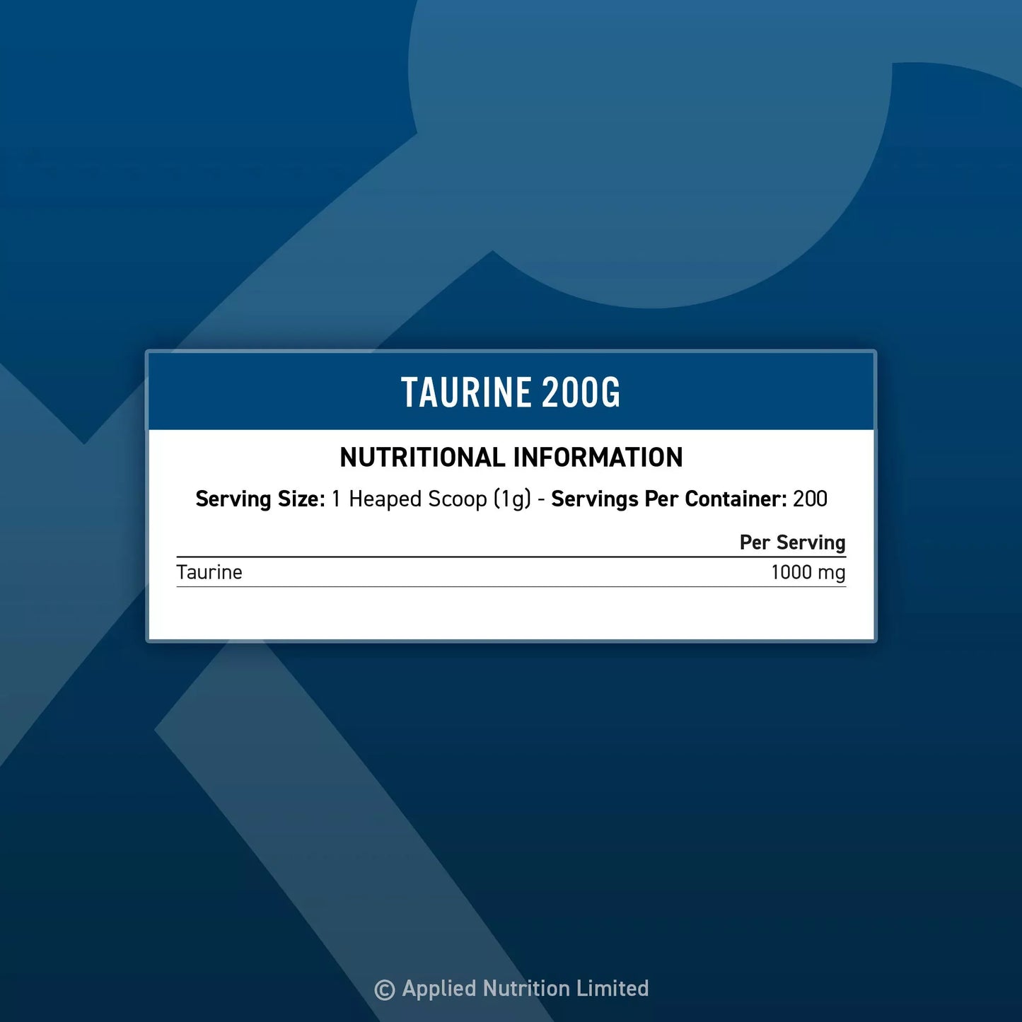 Applied Nutrition Taurine 1000 mg 200 g