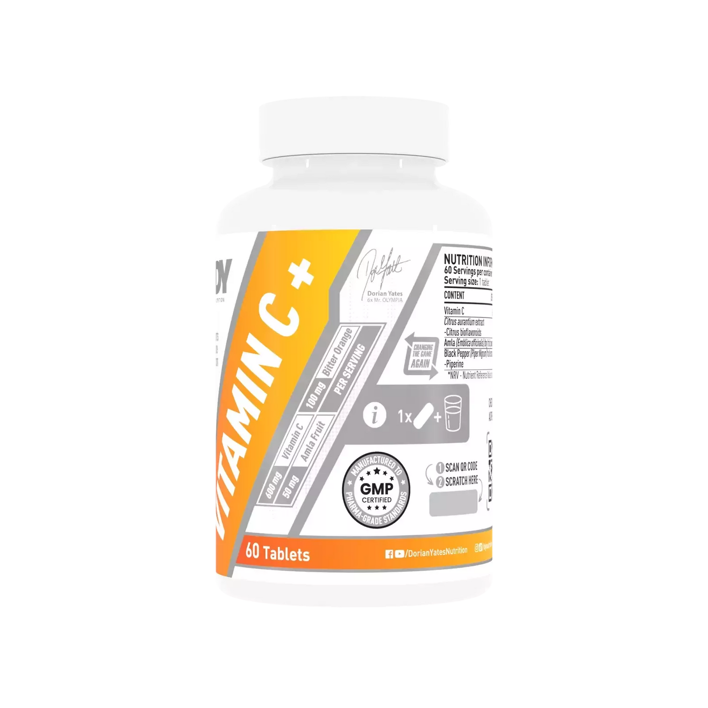 Dorian Yates Nutrition Vitamin C Plus 60 tabl. (vitaminas c)