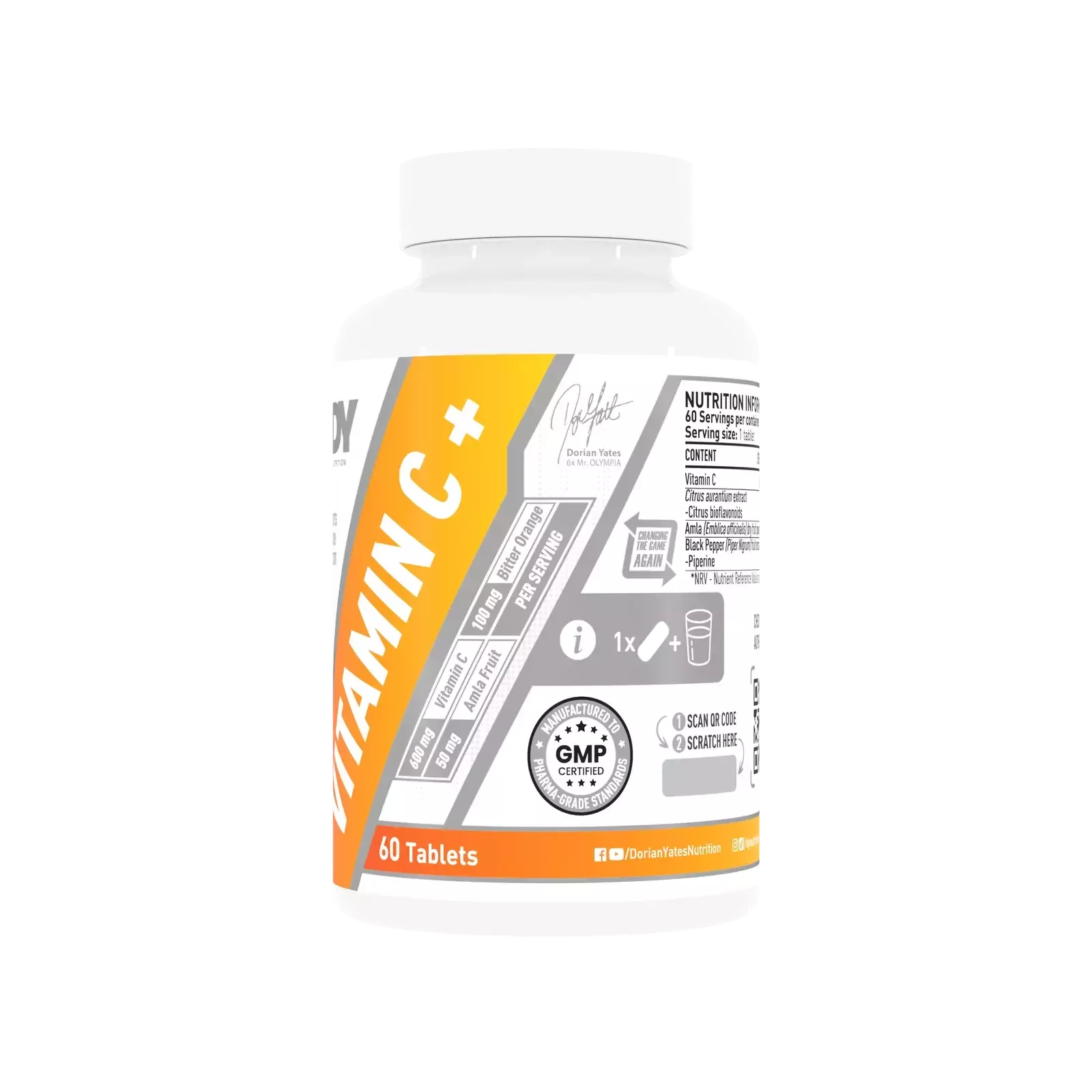Dorian Yates Nutrition Vitamin C Plus 60 tabl. (vitaminas c)