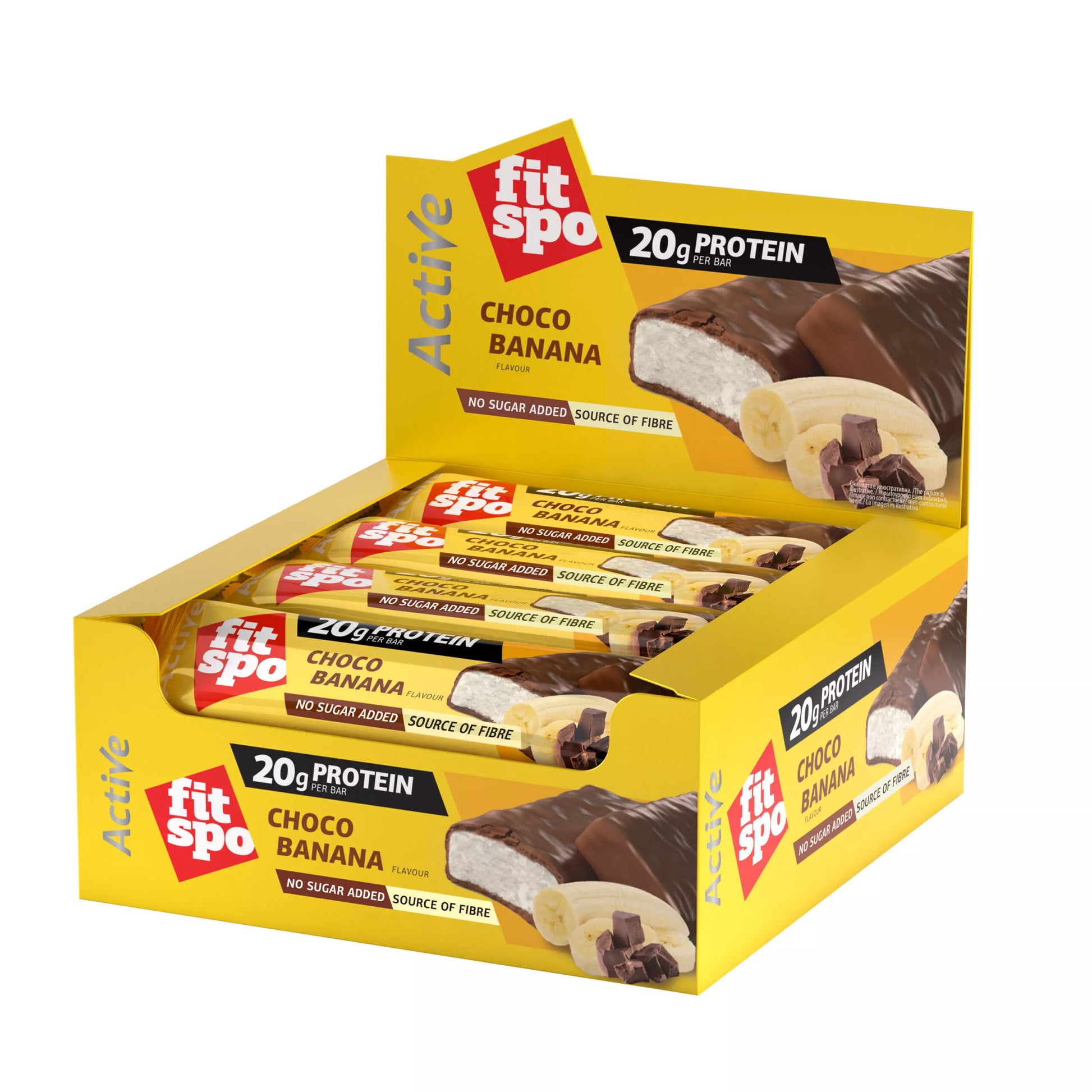 FitSpo Active Banana chocolate protein bar BOX 60 g x 12