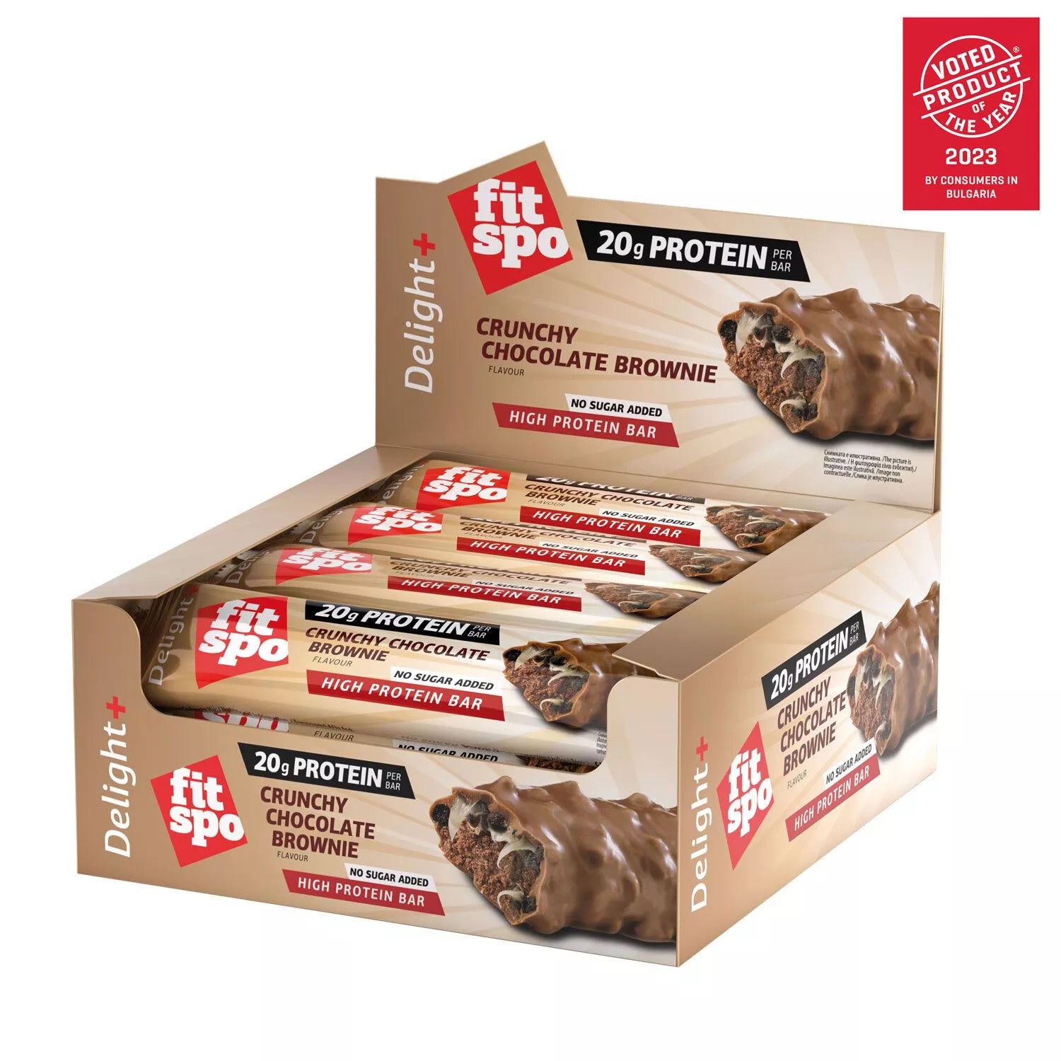 FitSpo Delight Crunchy Chocolate Brownie protein bar BOX 60 g x 12