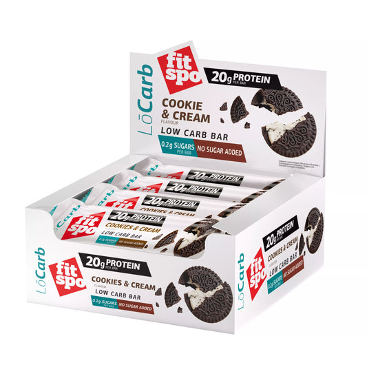 FitSpo Lo Carb protein bar Cookies and cream BOX 60 g x 12