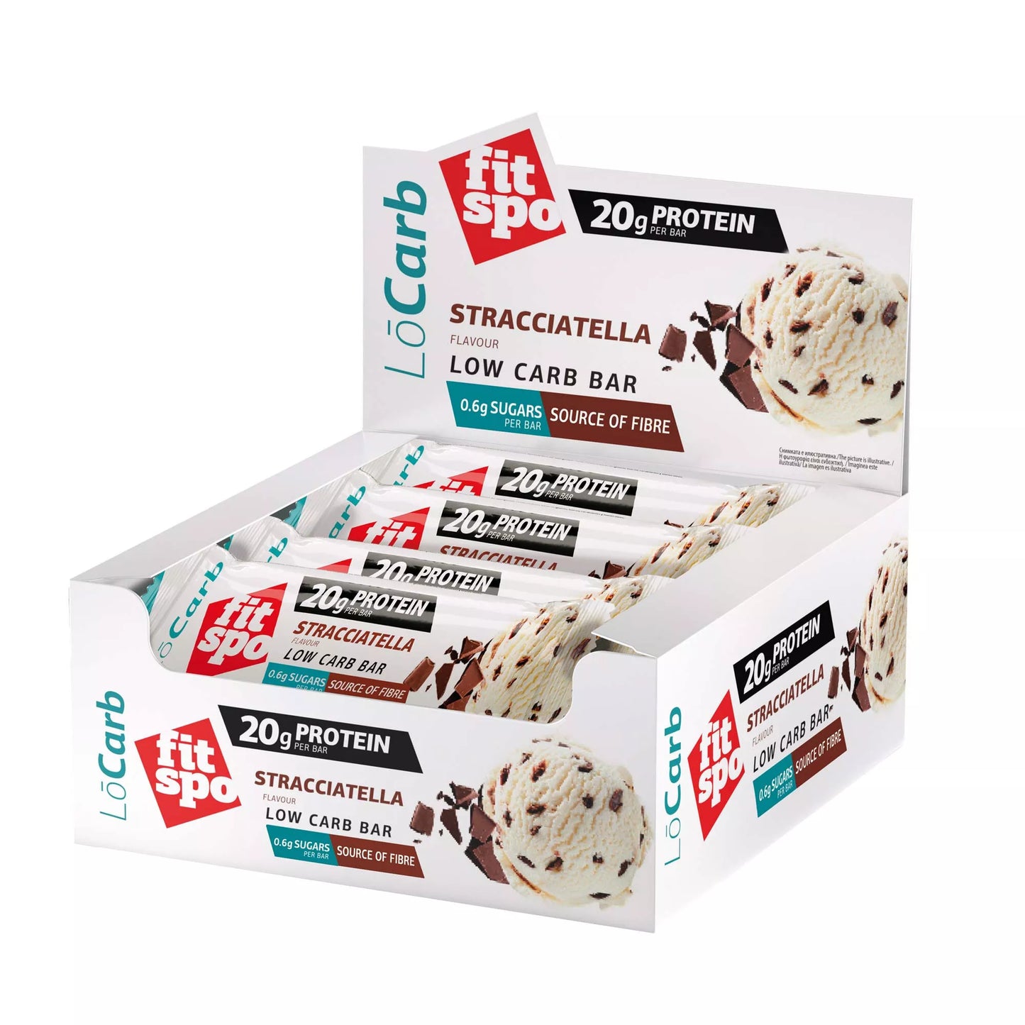 FitSpo Lo Carb protein bar Stracciatella BOX 60 g x 12