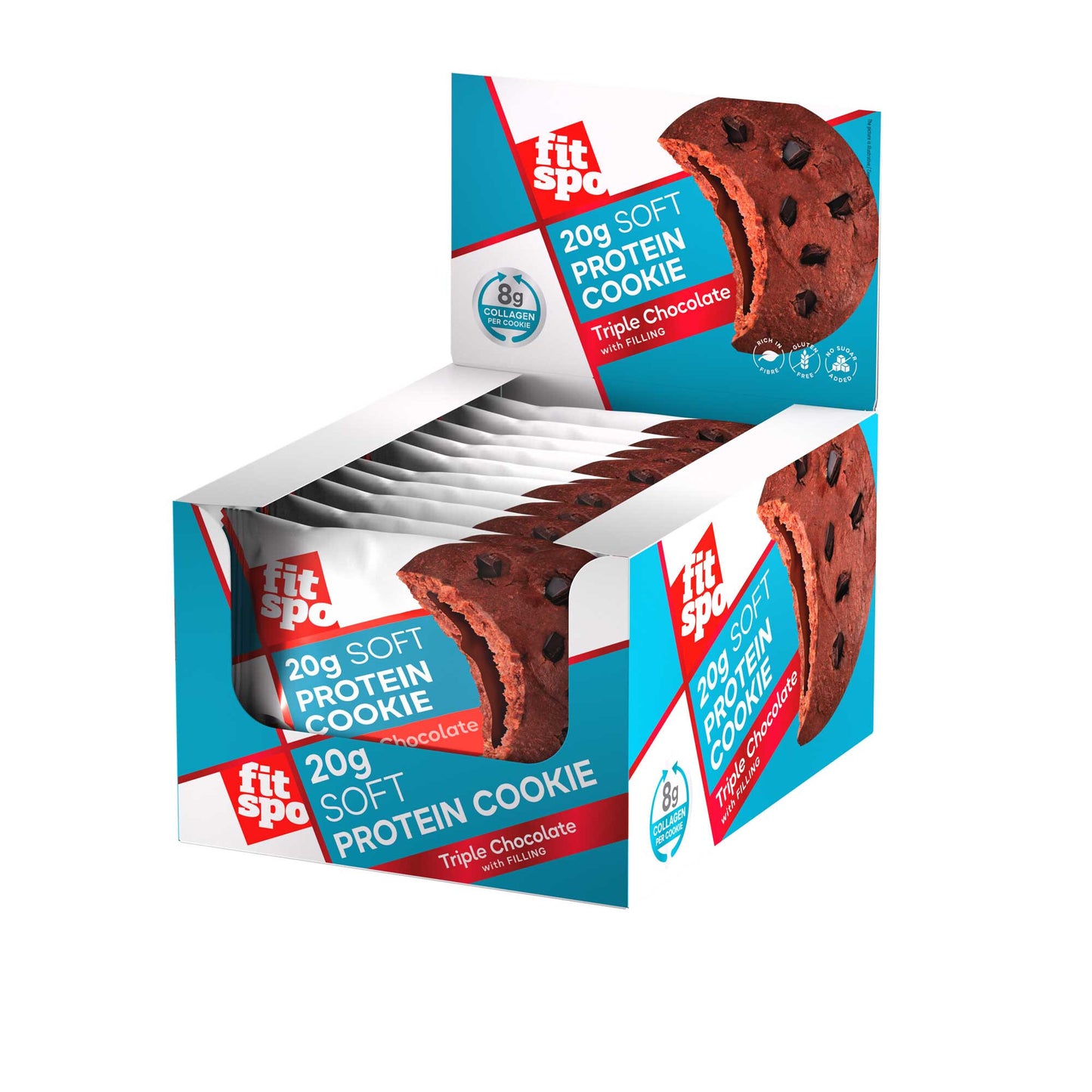 FitSpo proteino sausainis Triple Chocolate DĖŽUTĖ 70 g x 10