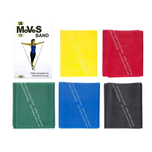 Pasipriešinimo juostų be latekso rinkinys. 5 vnt. x 1.5 m