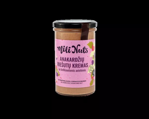Mili Nuts Cashew Nut Cream with Freeze-Dried Raspberries