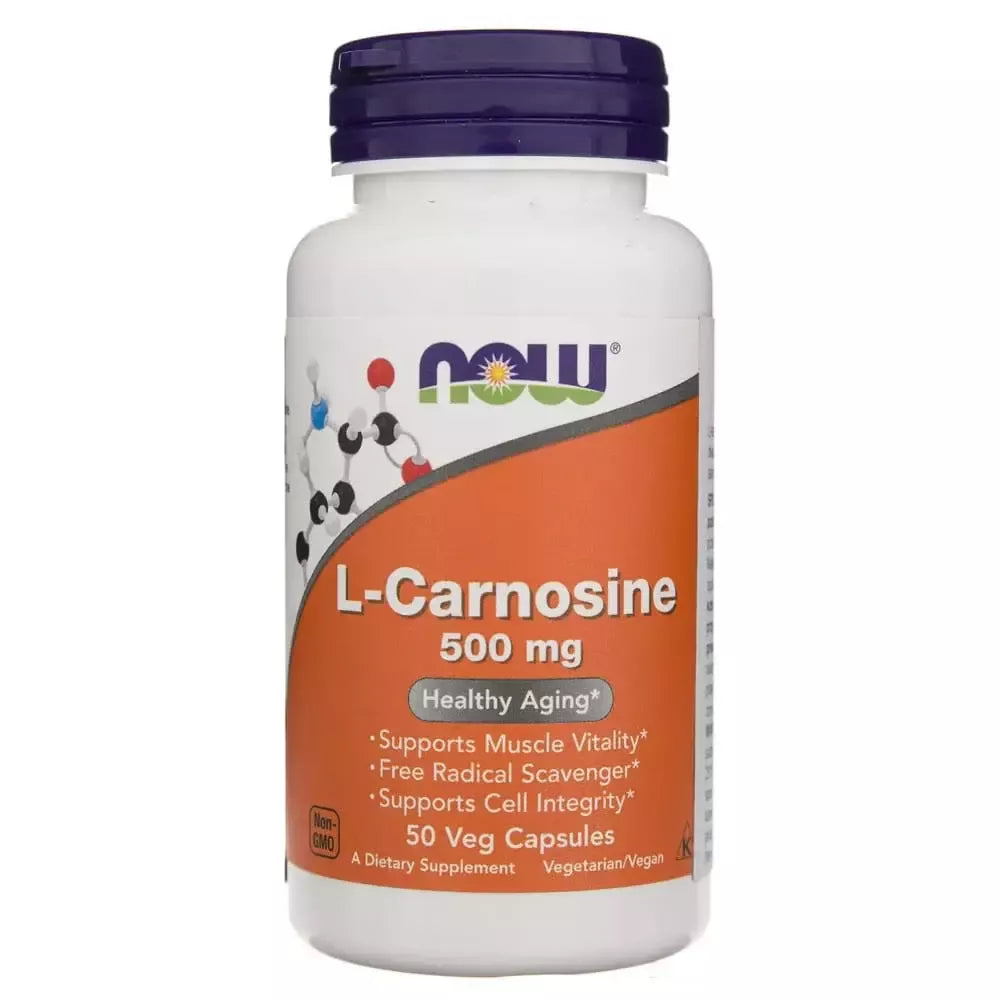 NOW Foods L-Carnosine 50 kaps. (Karnozinas (beta-alanil-L-histidinas))