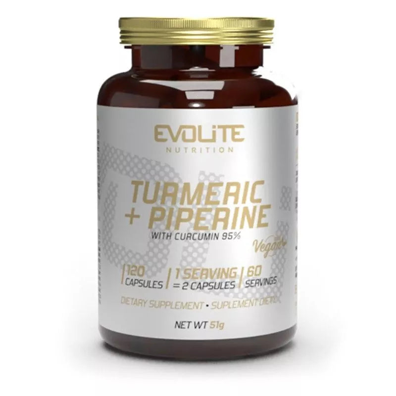EvoLite Turmeric+Piperine 120 kaps. (Ciberžolės, juodųjų pipirų ekstraktas)