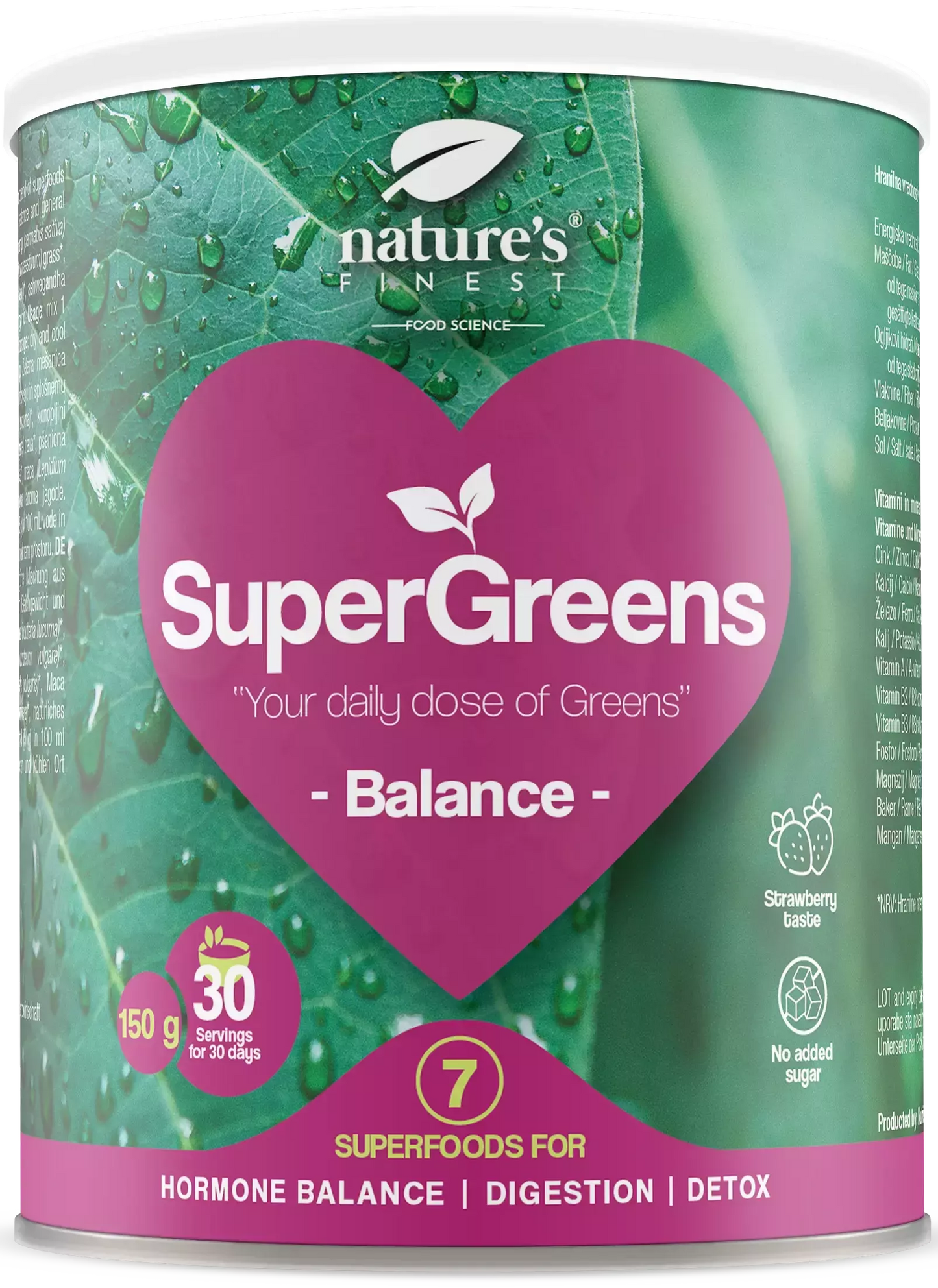 Nature's Finest supermaisto mišinys balansui „SuperGreens BALANCE“, ekologiškas 150 g.